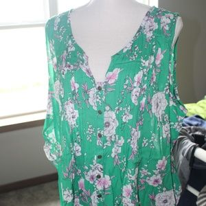 Torrid Green Floral Tank